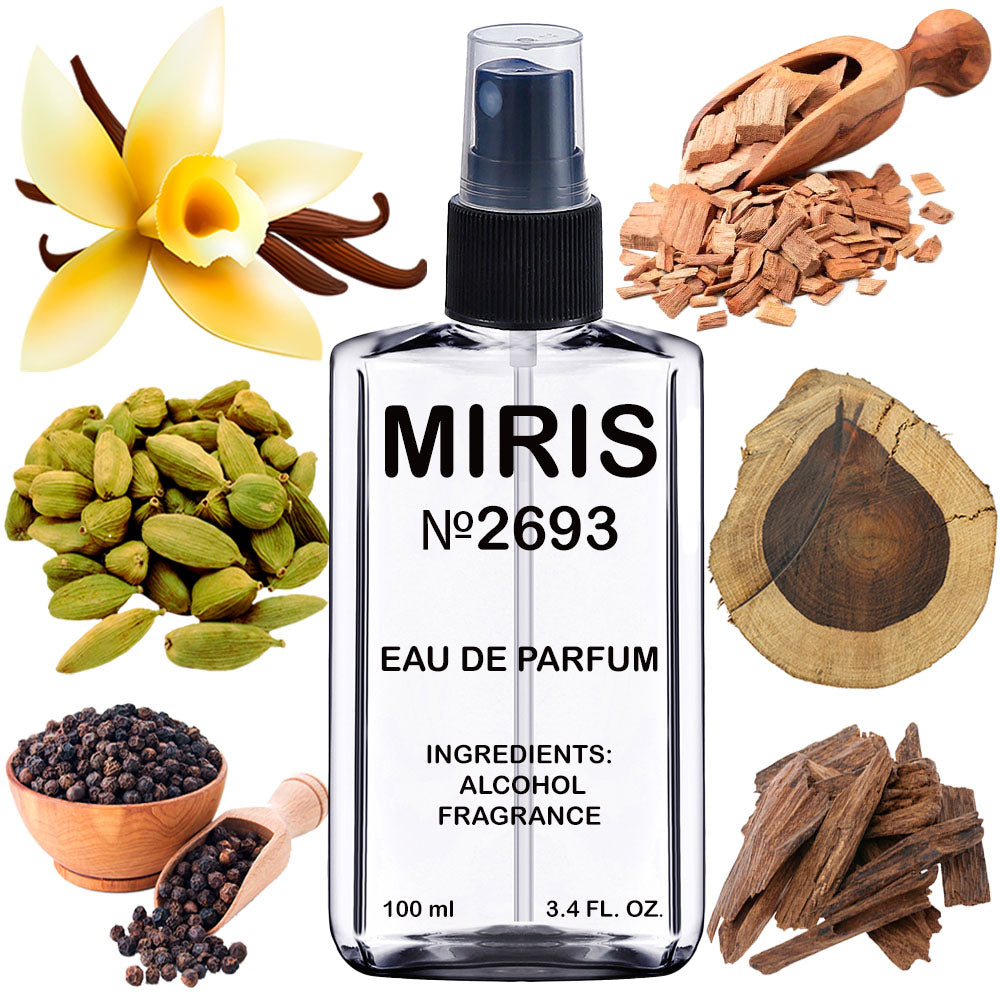 MIRIS No. 2693, Oud Wood, Long-Lasting Unisex Eau de Parfum for Women & Men, Spray 100 ml