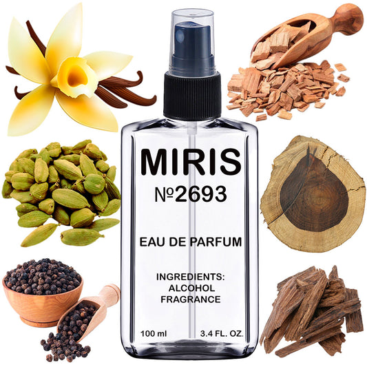 MIRIS No. 2693, Oud Wood, Long-Lasting Unisex Eau de Parfum for Women & Men, Spray 100 ml